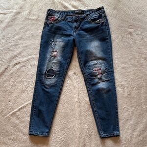 Premiere Denim by rue21 Dark Blue Distressed Jeans